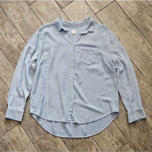a new day Blue Striped Button Down Shirt